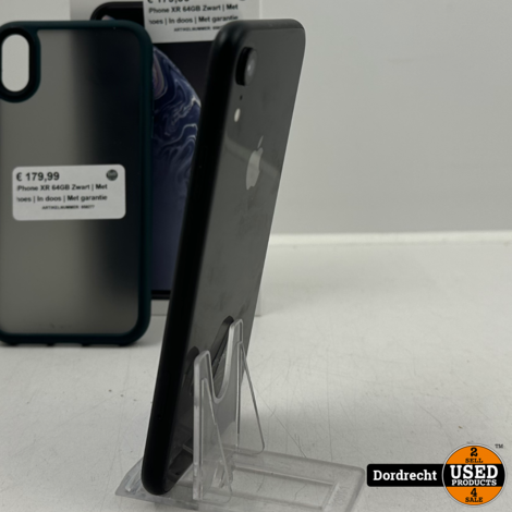 iPhone XR 64GB Zwart | Met hoes | In doos | Met garantie