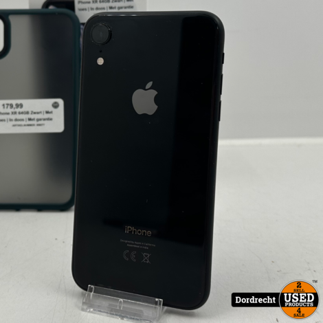 iPhone XR 64GB Zwart | Met hoes | In doos | Met garantie