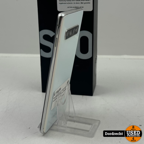Samsung Galaxy S10 128GB prism white | Ingebrand scherm | In doos | Android 12 | Met garantie