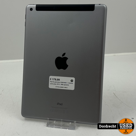 iPad 5e generatie 32GB WiFi + Cellular space gray (2017) | Met garantie