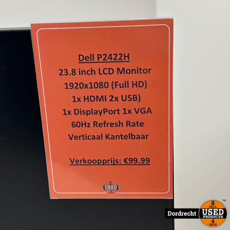 Dell P2422H Monitor | Met garantie