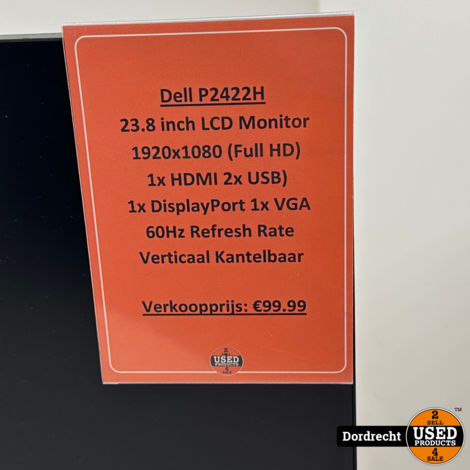 Dell P2422H Monitor | Met garantie