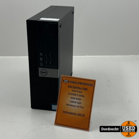 Dell OptiPlex 7040 Desktop | Intel Core i5-6500 3.2GHz 8GB RAM 128GB SSD Windows 10 Pro | Met garantie