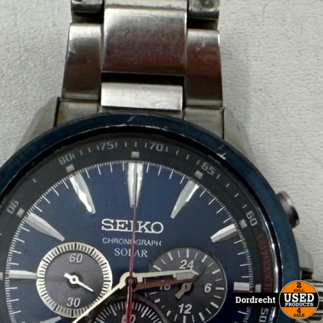 Seiko Chronograph Solar V175-0DM0 Horloge | Krasjes op glas | Met garantie