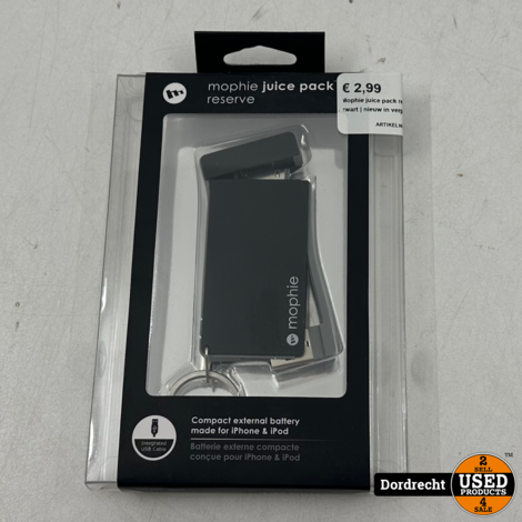 Mophie Juice Pack Reserve 700 mAh 30-pins (Oude Apple) Zwart | Nieuw in doos | Met garantie