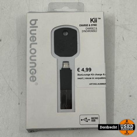 BlueLounge Kii Charge & Sync Micro USB Zwart | Nieuw in doos | Met garantie