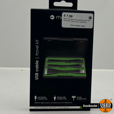 Mophie USB Cable Travel Kit Lightning \ Micro USB \ 30-Pin Zwart | Nieuw in doos | Met garantie