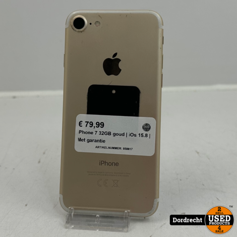 iPhone 7 32GB goud | iOs 15.8.2 | Met garantie