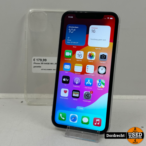 iPhone XR 64GB Wit | In hoes | Met garantie