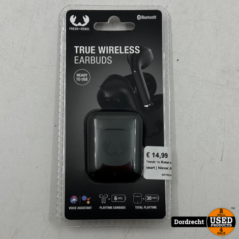 Fresh ’n Rebel True Wireless Earbuds / Draadloze Oordopjes Zwart | Nieuw | Met garantie