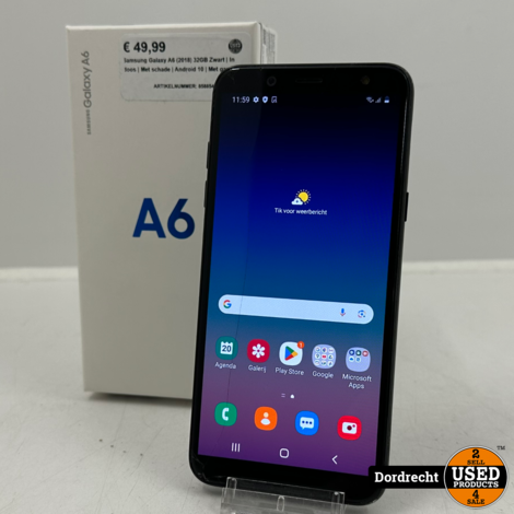 Samsung Galaxy A6 (2018) 32GB Zwart | In doos | Met schade | Android 10 | Met garantie