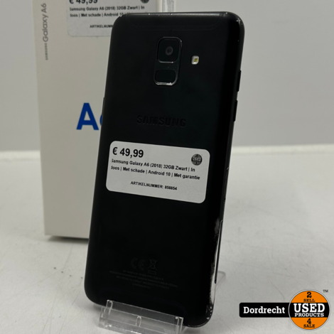Samsung Galaxy A6 (2018) 32GB Zwart | In doos | Met schade | Android 10 | Met garantie
