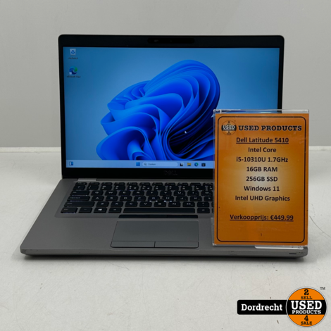 Dell Latitude 5410 laptop | Intel Core i5-10310U 256GB SSD 16GB RAM Windows 11 Intel UHD Graphics | Met garantie