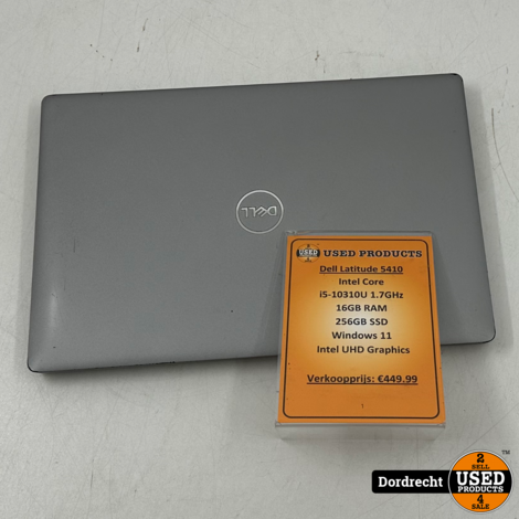 Dell Latitude 5410 laptop | Intel Core i5-10310U 256GB SSD 16GB RAM Windows 11 Intel UHD Graphics | Met garantie