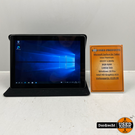 Microsoft Surface Go 1824 Tablet | Intel Pentium 4415Y 1.6GHz 8GB RAM 128GB SSD Windows 10 Pro  Intel HD Graphics 615 | Met garantie