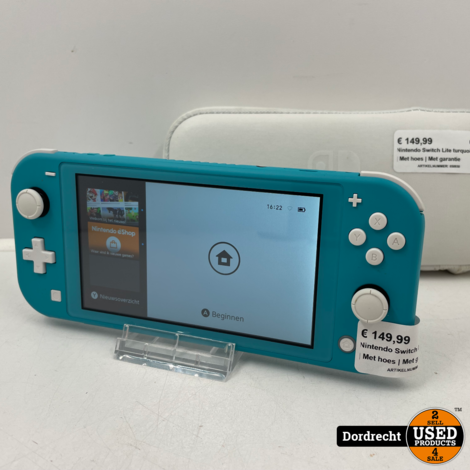 Nintendo Switch Lite turquoise | Met hoes | Met garantie