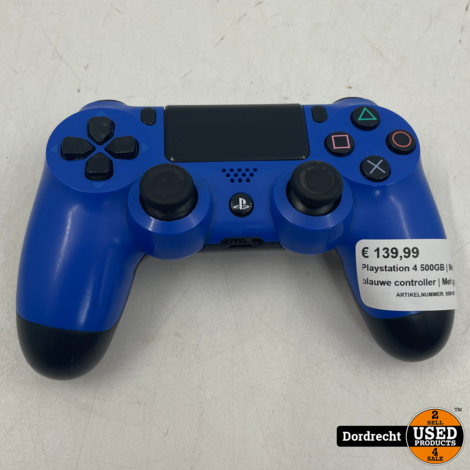 Playstation 4 500GB | Met blauwe controller | Met garantie