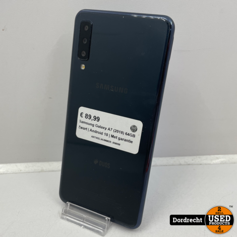 Samsung Galaxy A7 (2018) 64GB Zwart | Android 10 | Met garantie