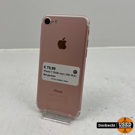 iPhone 7 32GB roze | iOS 15.8 | Met garantie