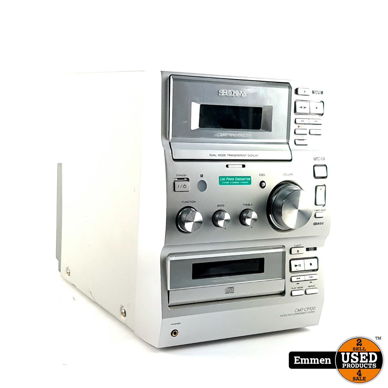 eiland hengel alarm Sony Cmt-cp100 CD Speler, Tuner &amp; Cassette Zilver | In Nette Staat -  Used Products Emmen