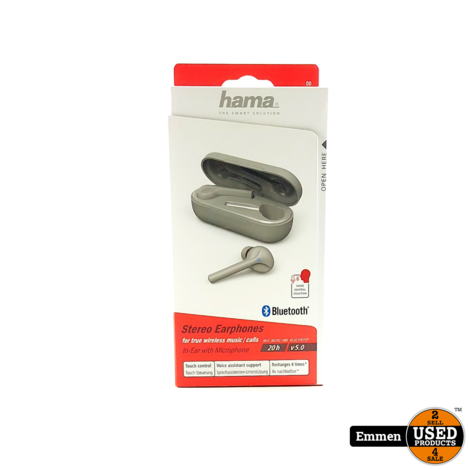 Hama Bluetooth Stereo Go Earphones Oordopjes Grey/Grijs | Nieuw In Seal