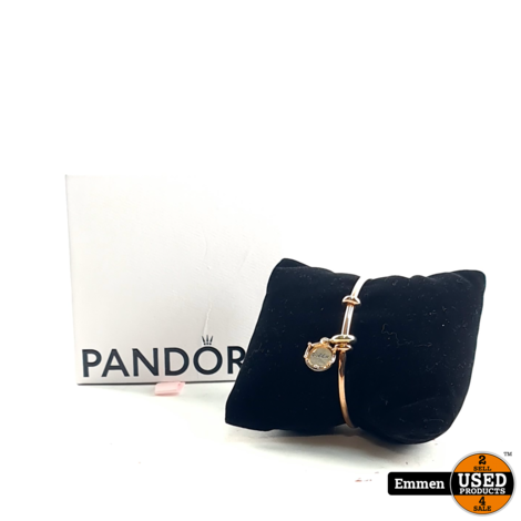 Pandora Moments Open Bangle 586477 Rose Dames Armband Incl. Kroon Bedel, 16cm | Zo Goed Als Nieuw