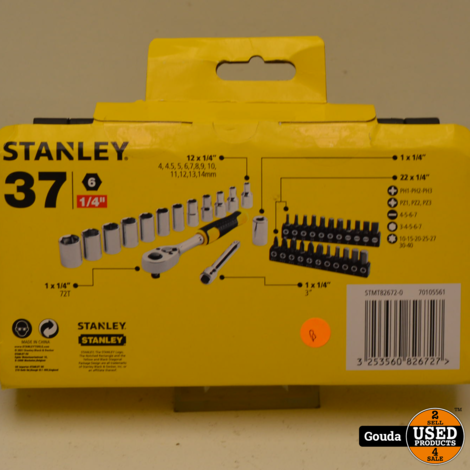 Stanley STMT82672-0 Dopsleutelset COMPACT 1/4 Inch 72 Tanden - 37 delig NIEUW in koffertje