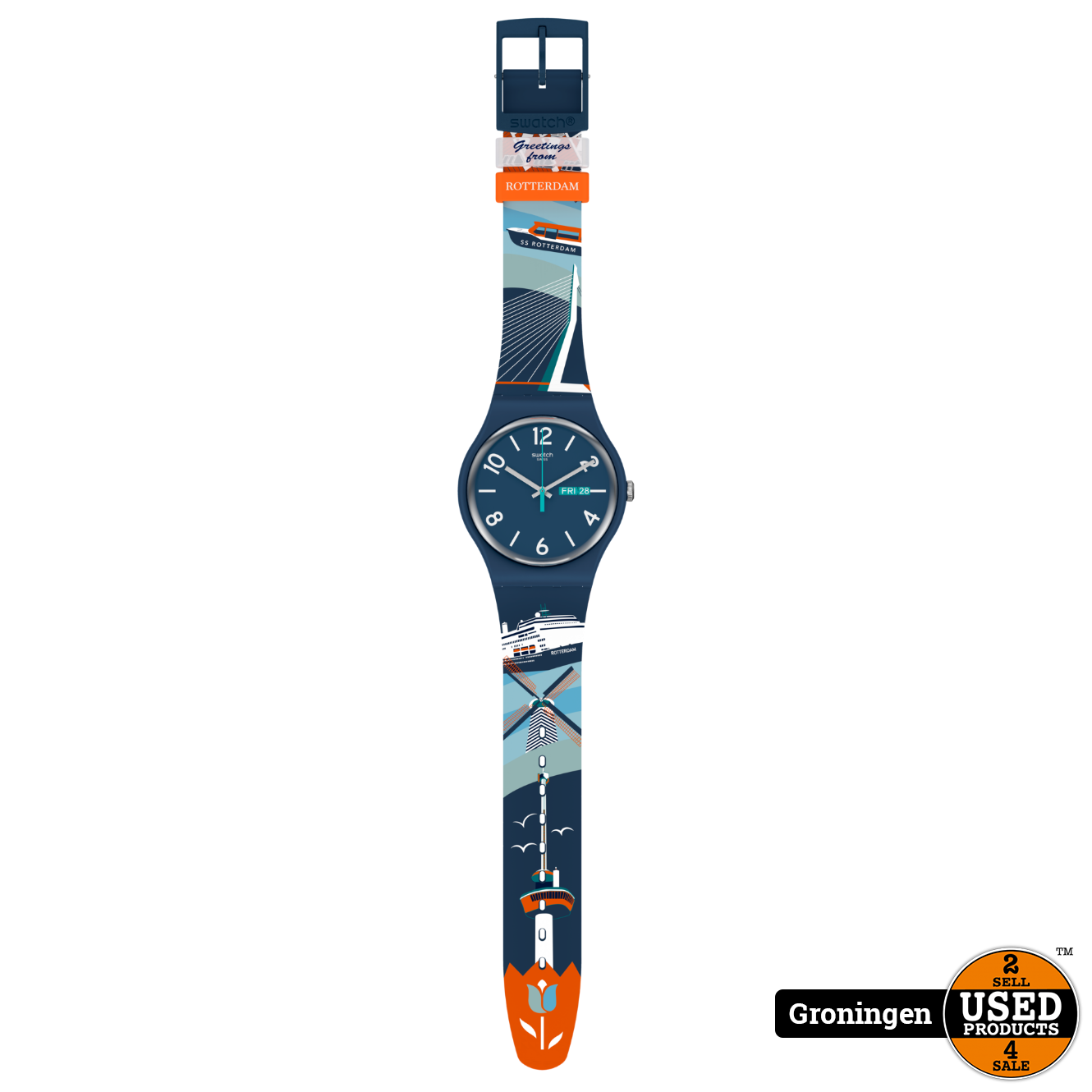 Swiss Swatch Special SUON705T - Bridge Between - Greetings From Rotterdam -  Used Products Groningen