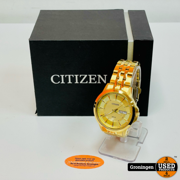 Citizen 1502-s097835 Herenhorloge Ø41mm Goudkleurig NIEUWSTAAT! incl.  boekjes en doos - Used Products Groningen