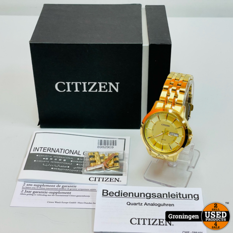 Citizen 1502-s097835 Herenhorloge Ø41mm Goudkleurig NIEUWSTAAT! incl. boekjes en doos