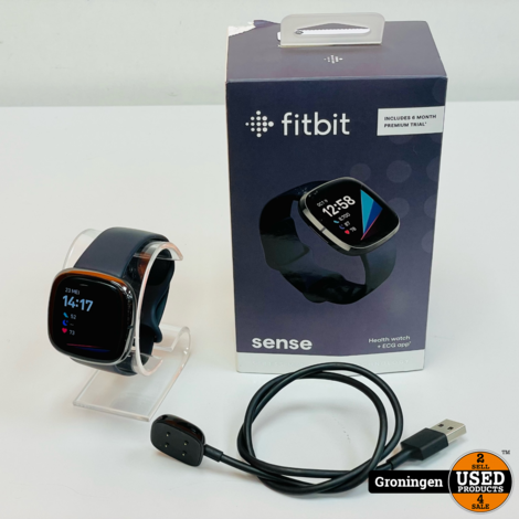Fitbit Sense Smartwatch - Antraciet | COMPLEET IN DOOS + nota (20-08-21)