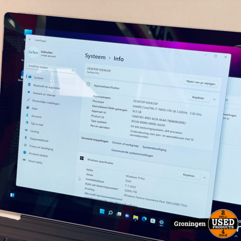 Microsoft Surface Pro 5 Platina | Core i7 - 16GB RAM - 512GB SSD - Win 11 Pro + Signature Type Cover