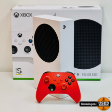 Microsoft Xbox Series S 512 GB Wit + Controller Pulse Red | COMPLEET IN DOOS