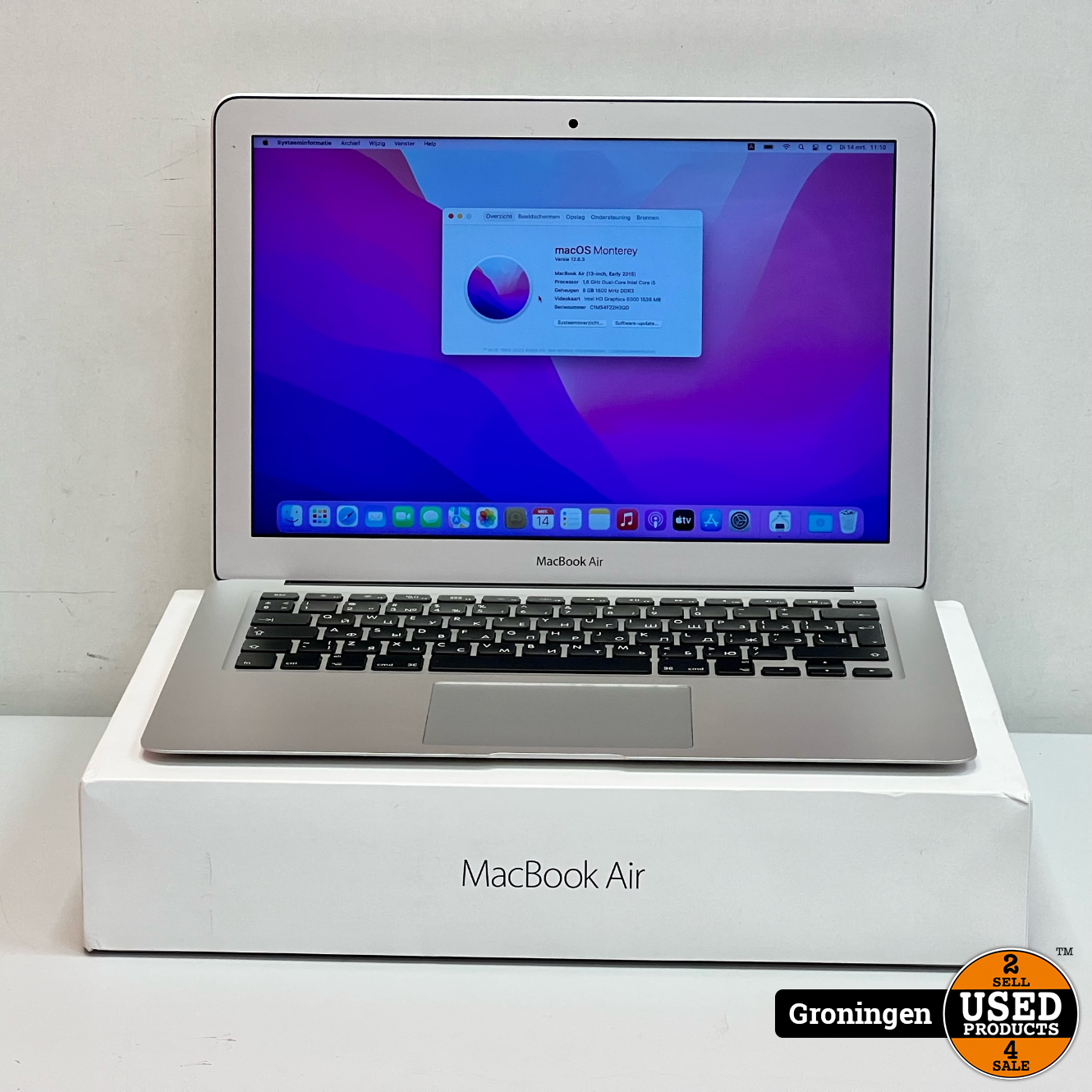 commentator Twinkelen Adviseren Apple MacBook Air 13,3'' (2015) 8GB/128GB MMGF2RU/A Silver | Russisch model  | incl. adapter, boekjes en doos - Used Products Groningen