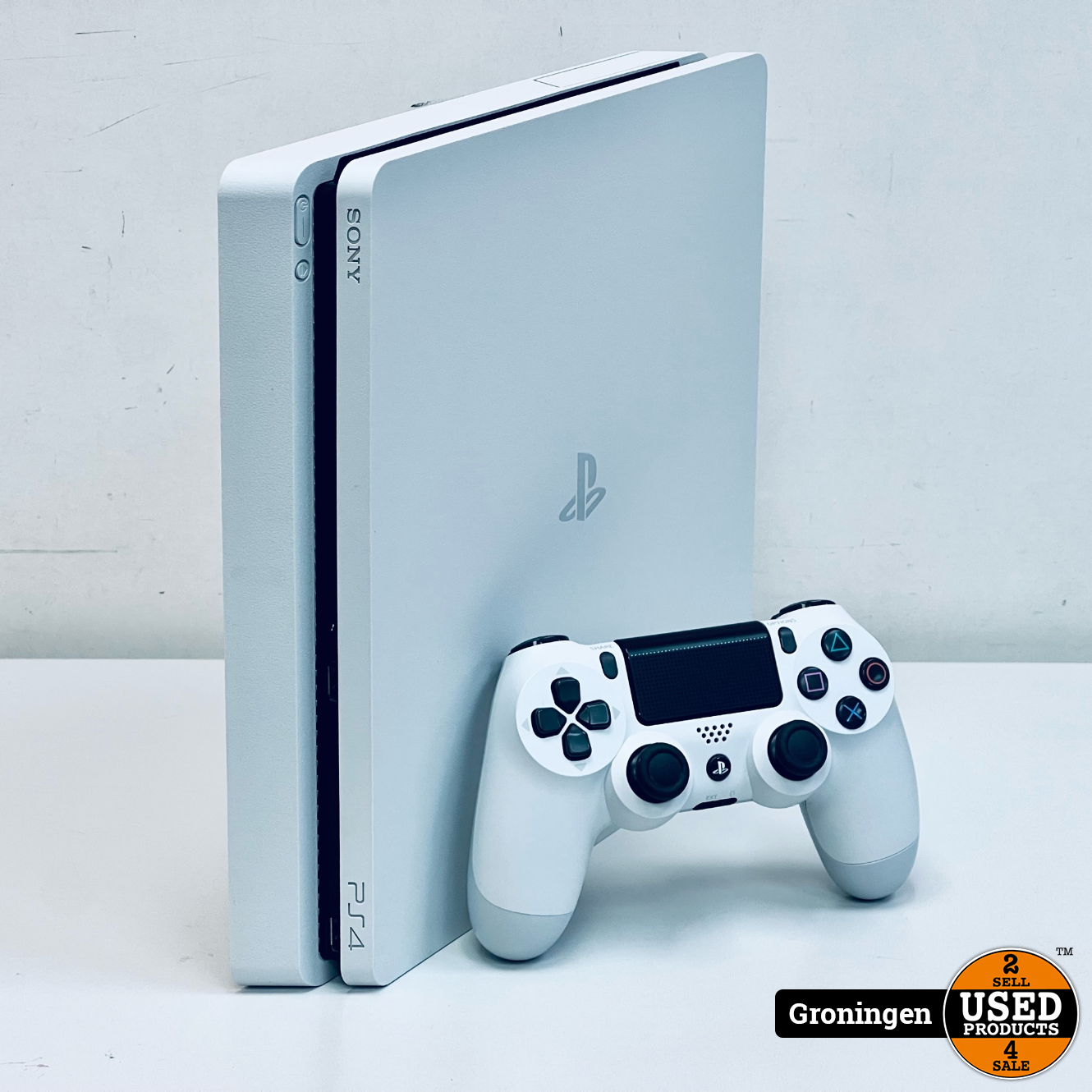 Stadion klippe Charmerende 10%][PS4] Sony PlayStation 4 Slim 500GB Glacier White | incl. Sony  DualShock 4 Controller V2 en kabels - Used Products Groningen