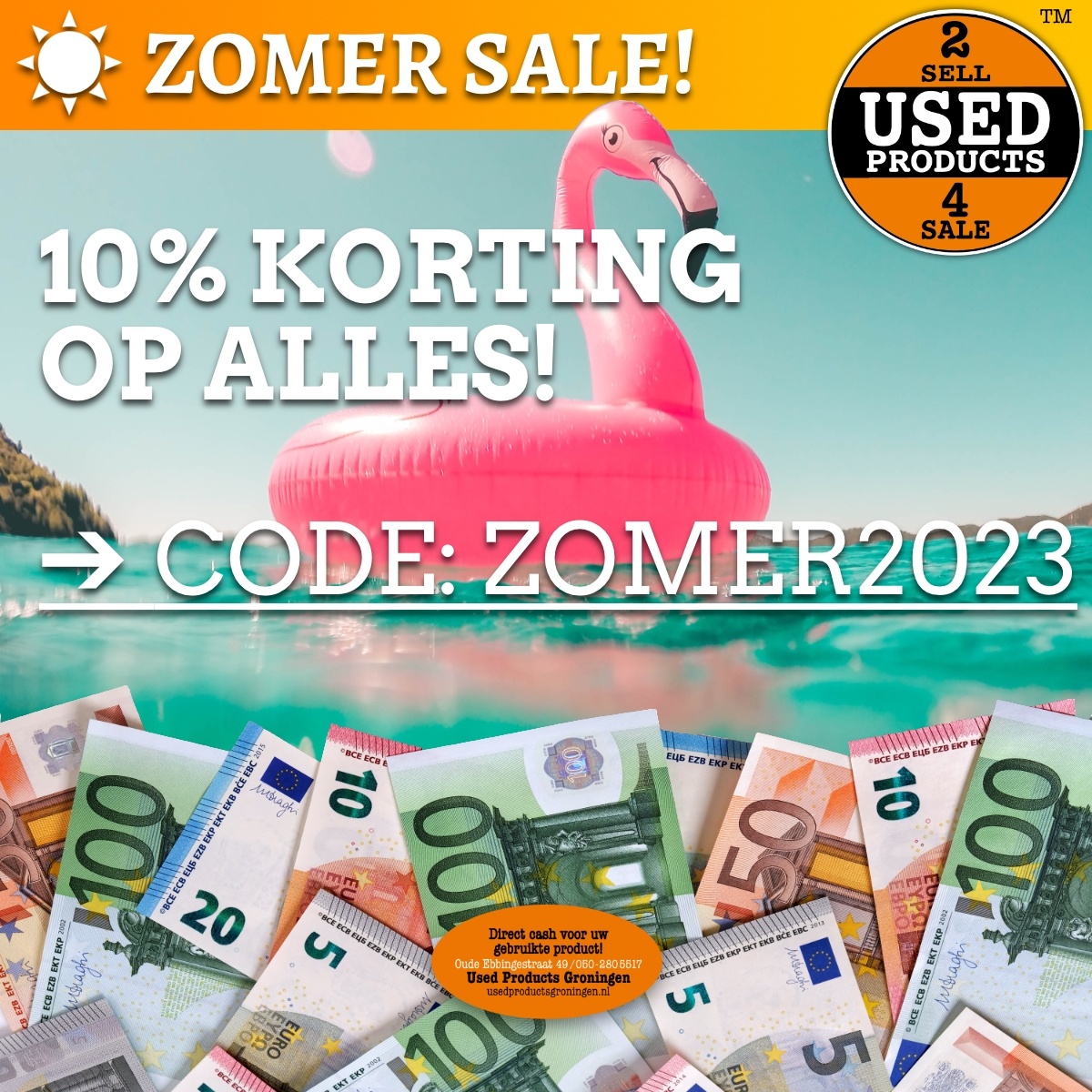 Zomer Sale - 10% korting op alles bij Used Products Groningen