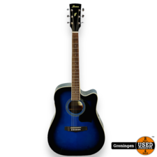 Ibanez PF15ECE-TBS Trans Blue Sunburst semi-akoestische gitaar | incl. Tobago gitaartas