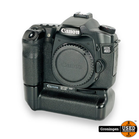 Canon EOS 40D Body [20.271 clicks] + BG-E2N Batterygrip, 2 accu's, 128MB CF-kaart, en lader