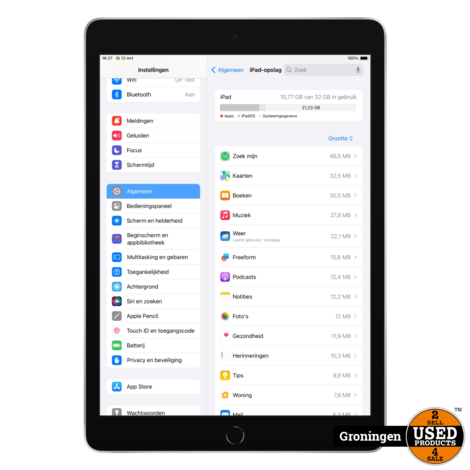 Apple iPad Wi-Fi 32GB (2019) Space Gray (MW742NF/A) NETTE STAAT! | Accu 91% | iPadOS 17 | incl. laadkabel, boekjes en doos