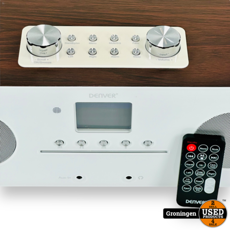 Denver MIR-260 Darkwood - Microsysteem met radio en Bluetooth - Hout/Zilver | incl. AB