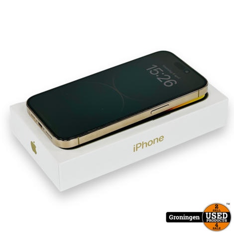 Apple iPhone 14 Pro 128GB Gold | Accu 97% | NIEUWSTAAT! COMPLEET IN DOOS + Cover en nota (07-06-23)