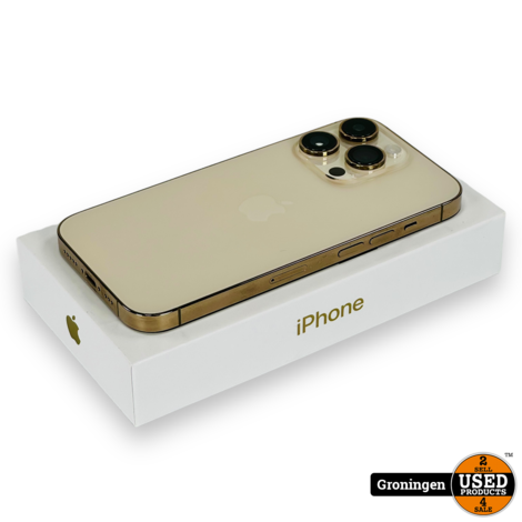 Apple iPhone 14 Pro 128GB Gold | Accu 97% | NIEUWSTAAT! COMPLEET IN DOOS + Cover en nota (07-06-23)