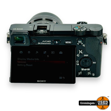 Sony Alpha A6000 [1026 clicks] + E 3.5-5.6/PZ 16-50 OSS | incl. schouderriem, tas, accu en USB-laadkabel