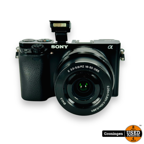 Sony Alpha A6000 [1026 clicks] + E 3.5-5.6/PZ 16-50 OSS | incl. schouderriem, tas, accu en USB-laadkabel