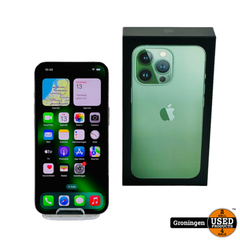 Apple iPhone 13 Pro 128GB Alpine Green NIEUWSTAAT! | Accu 90% | iOS 17 | COMPLEET IN DOOS