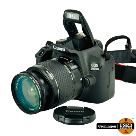 Canon EOS 2000D [1049 clicks] + 18-55mm DC III NIEUWSTAAT! | incl. Cameratas, riem, accu en lader