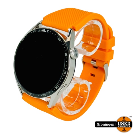 Huawei Watch GT 3 (46mm) RVS met Oranje band | HarmonyOS | incl. laadkabel