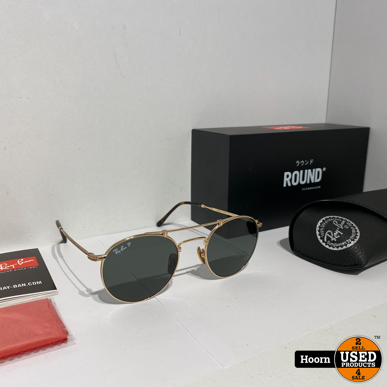 Ray-Ban RB8147M 9143 Round Titanium Gold Plated Zonnebril Nieuw Compleet in  Doos - Used Products Hoorn