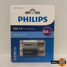 Philips Philips USB flash drive 64GB USB 2.0 2 pack Nieuw