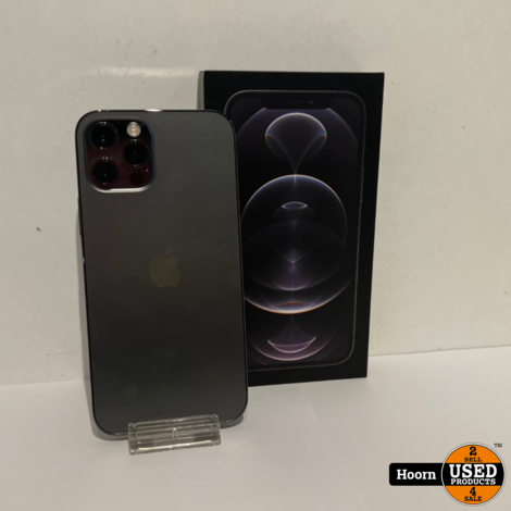 iPhone 12 Pro 128GB Graphite Compleet in Doos incl. Lader Accu: 92%